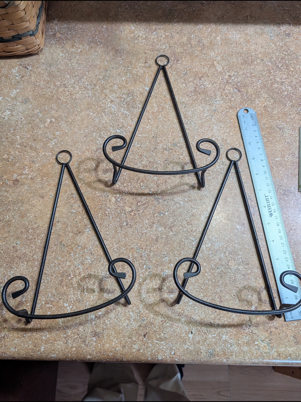 Black Metal Decorative Plate Easel Stand - Set of 3